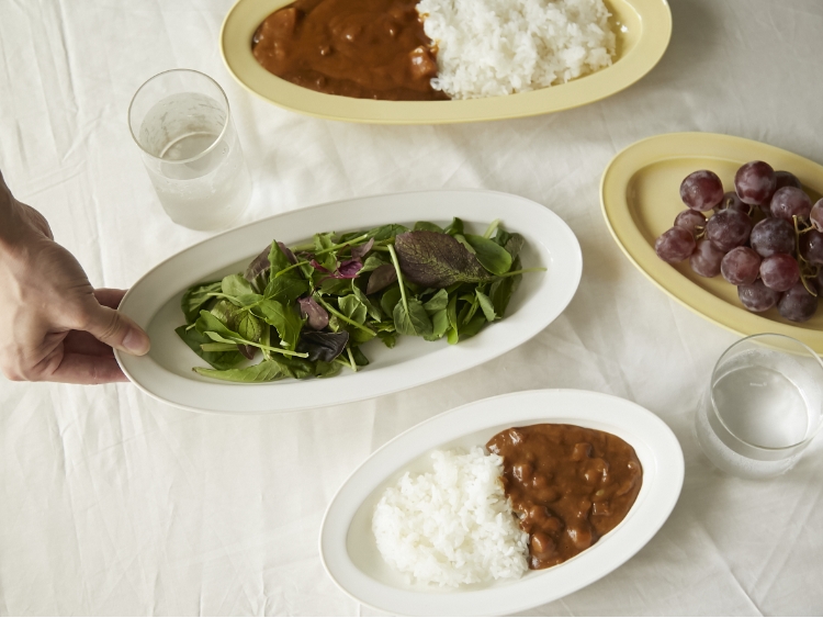 miyama./racca ポワソン浅皿 31cm -汁物もお魚も盛り付けやすい、省