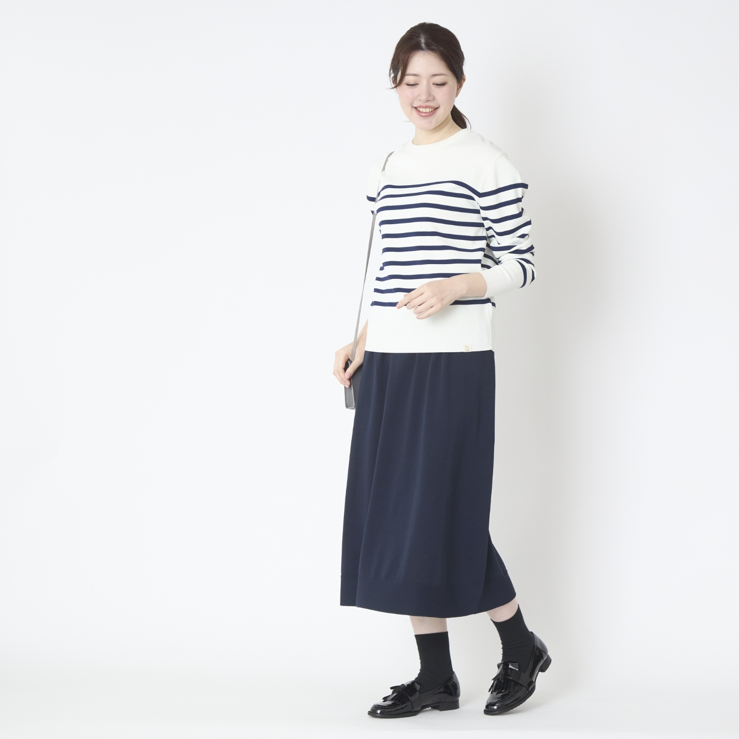 SAIFUKU/のびるニットロングスカート ポケット付き -スカート丈の調整