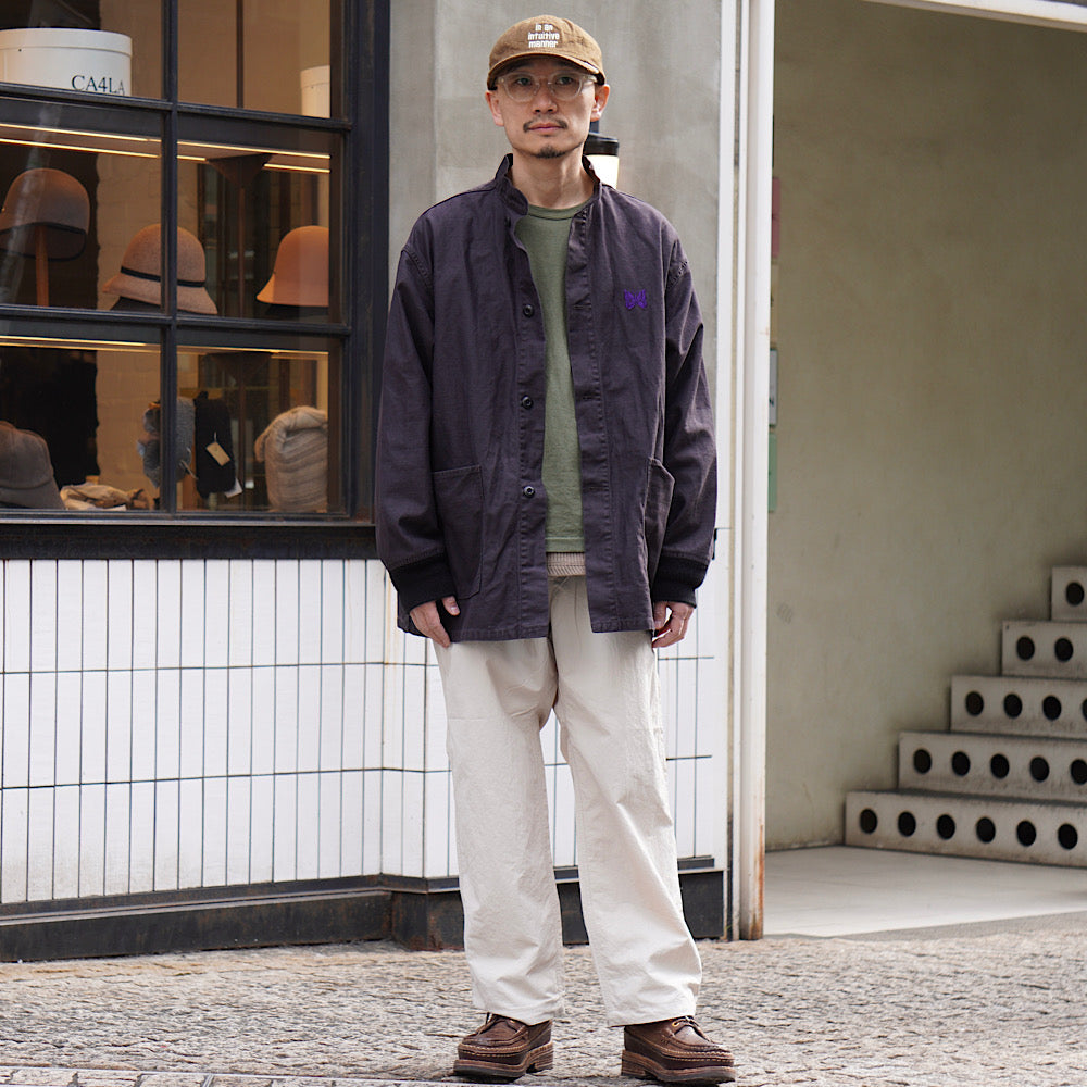 Needles - Stand Collar Army Shirt - Back Sateen - QV146 – Sun