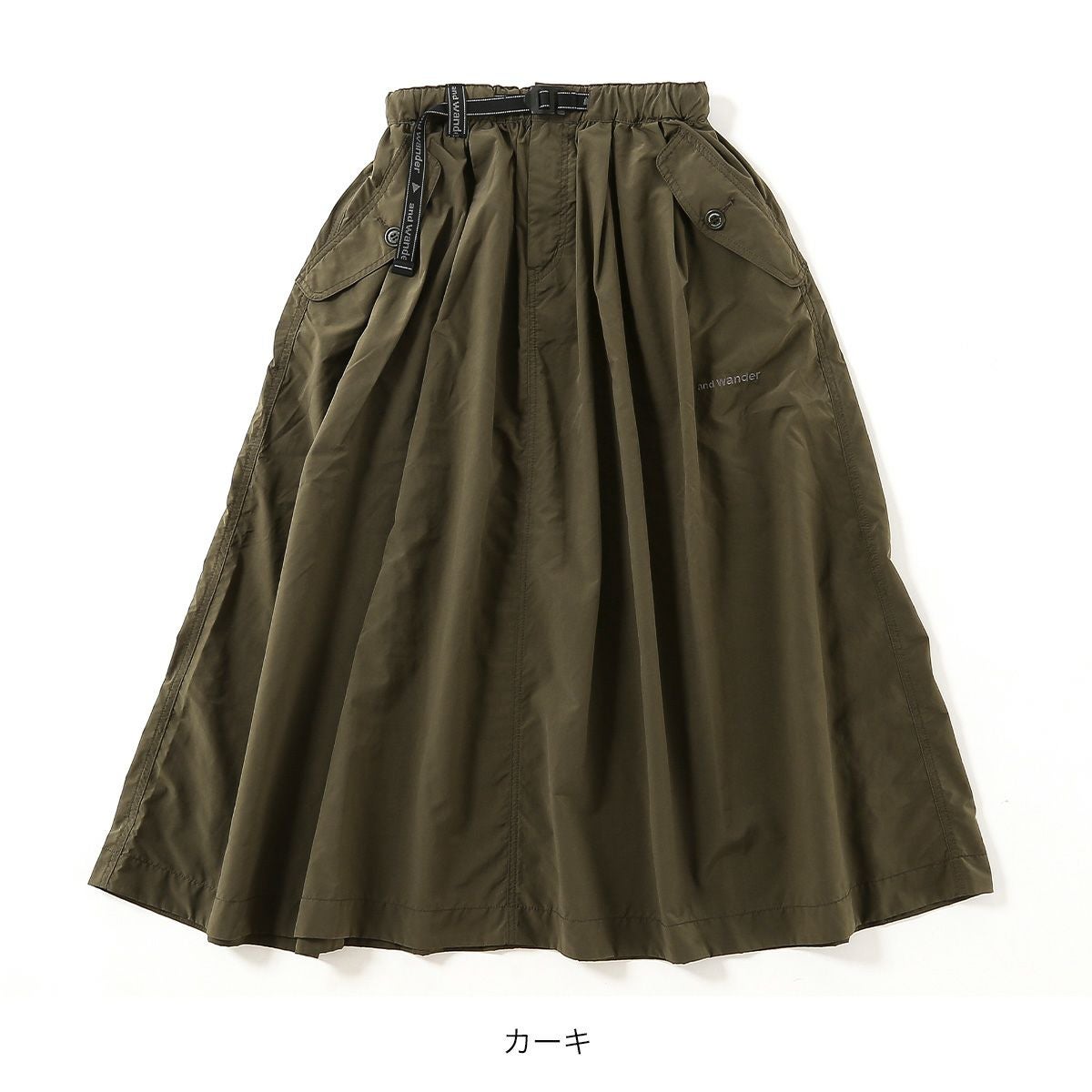 and wander アンドワンダー オーバーサイズカーゴスカート【ウィメンズ