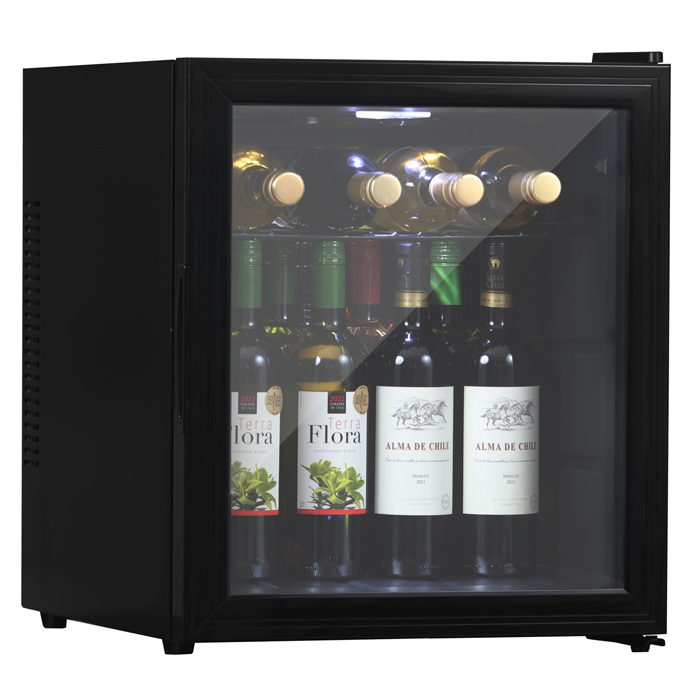 製品情報】1ドア電子冷蔵庫 16本収納 ガラスドアタイプ SR-W416-K