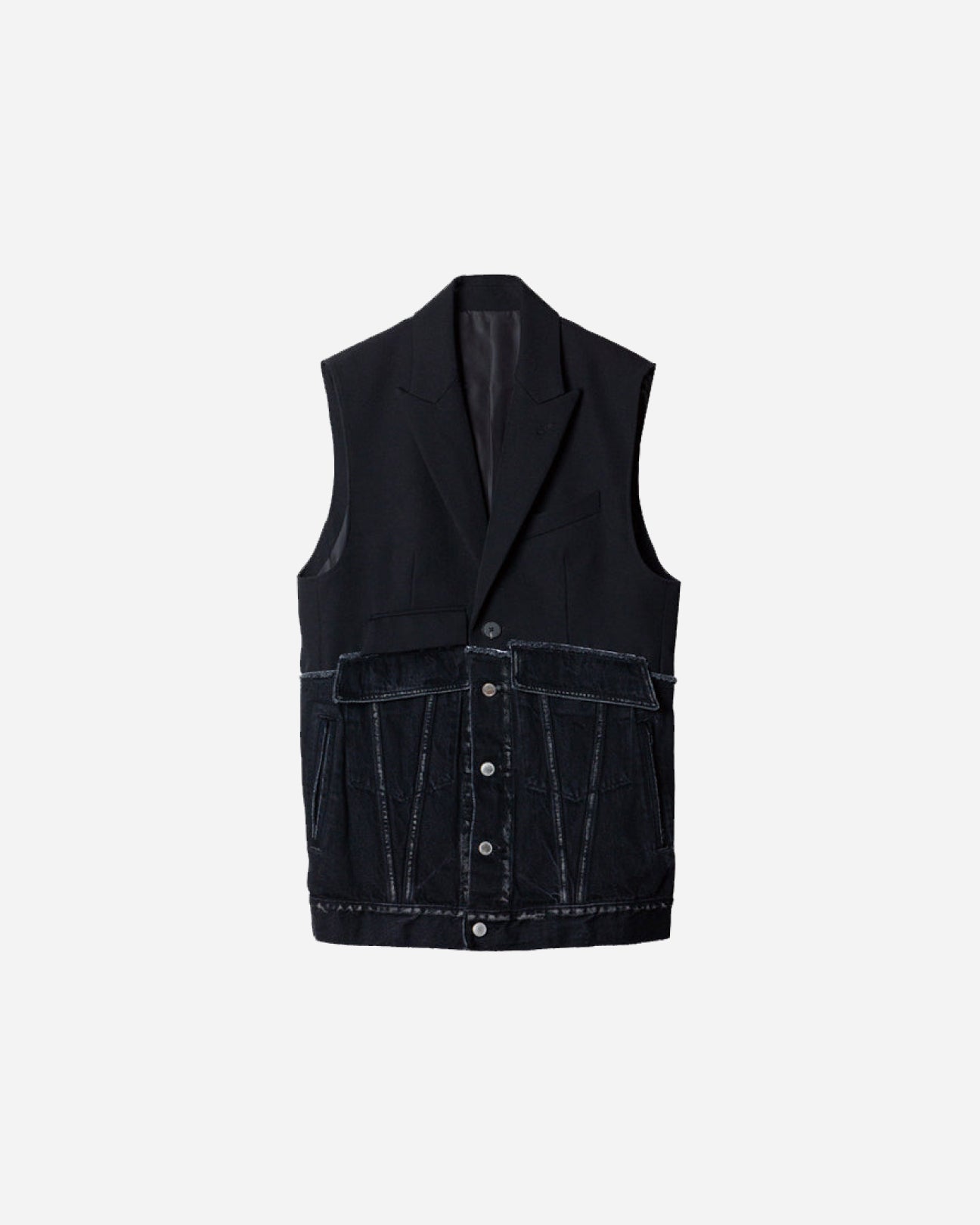 DENIM DOCKING TAILORED VEST .10【BLACK/BLACK】 – SUBLATIONS