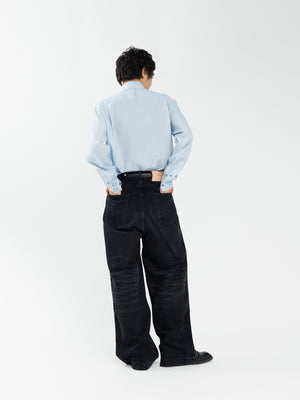 REGULAR FIT TAB COLLAR SHIRT【SAX BLUE】 – SUBLATIONS