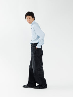 WIDE SEAM DENIM BAGGY PANTS .13【USED BLACK】 – SUBLATIONS