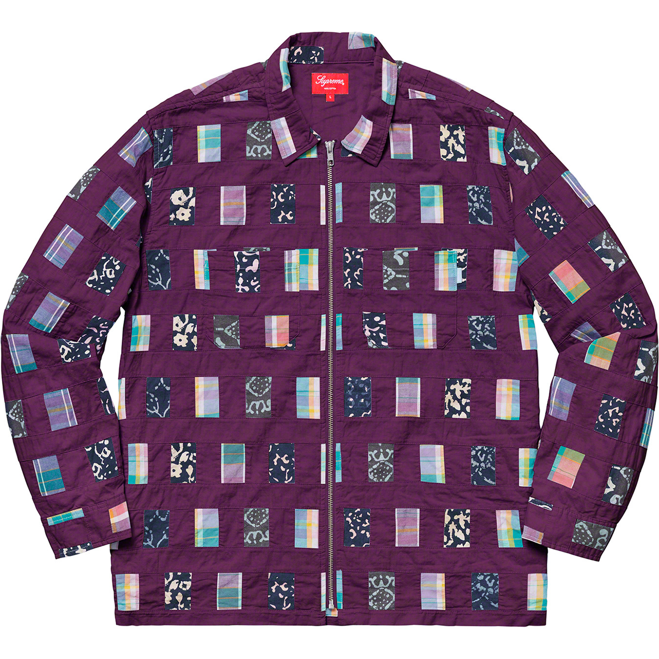 Patchwork Zip Up Shirt | Supreme 19ss