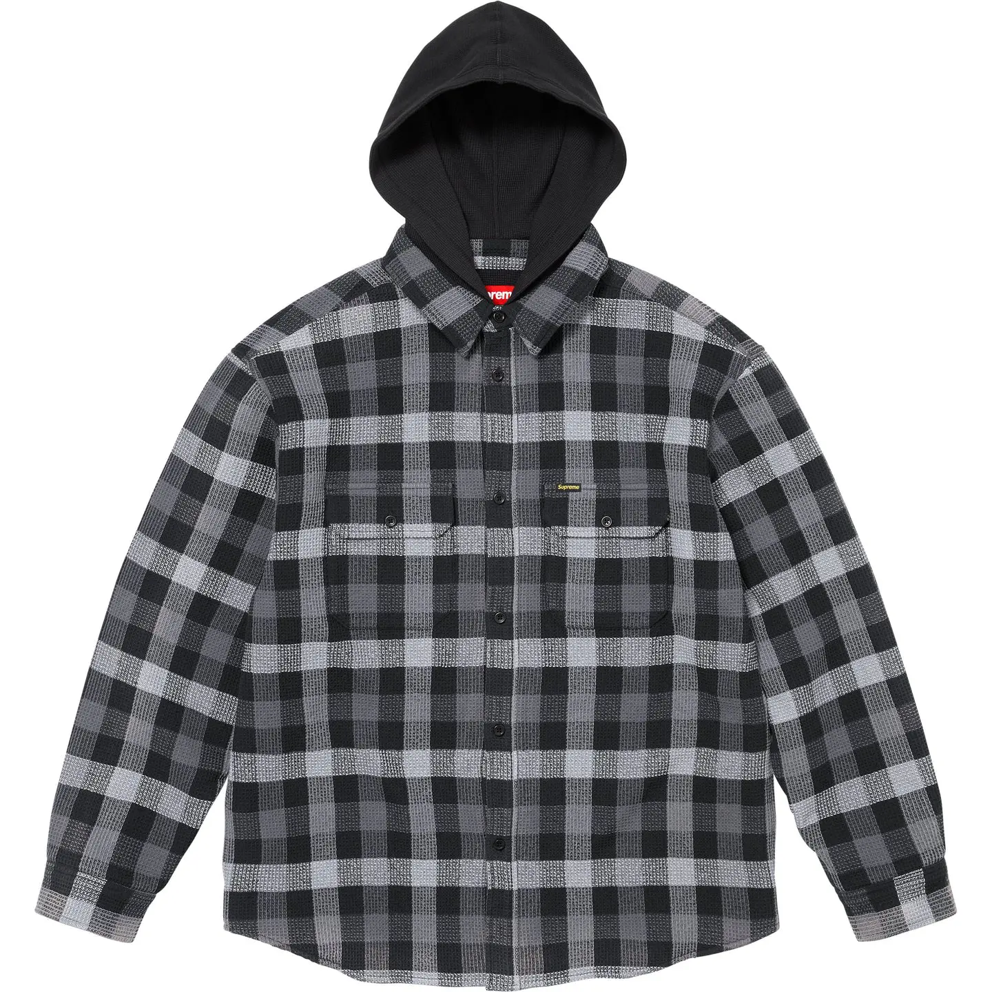 Waffle Plaid Hooded Shirt | Supreme 24fw