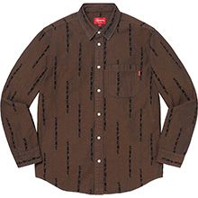 Logo Stripe Jacquard Denim Shirt | Supreme 20fw