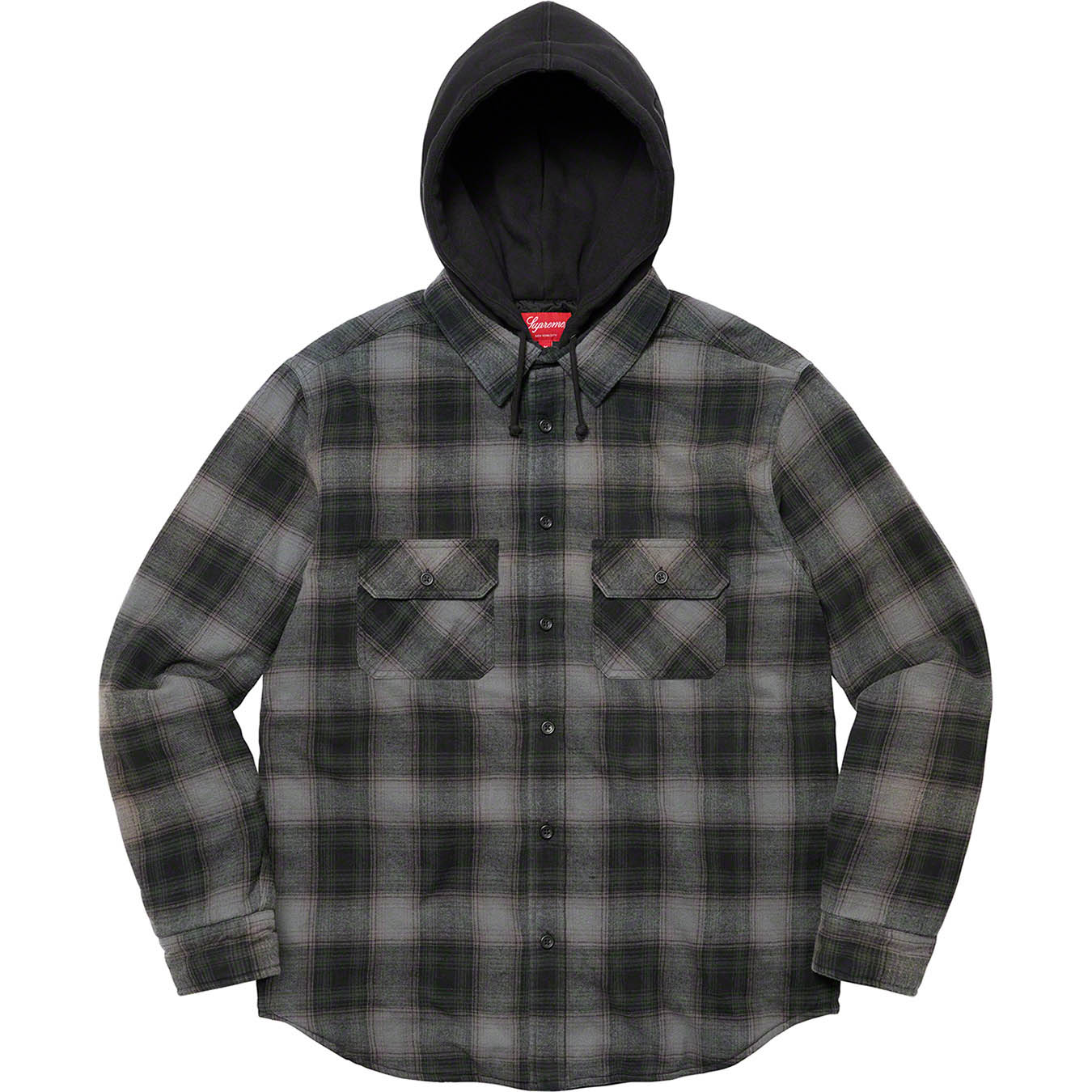 Hooded Flannel Zip Up Shirt | Supreme 21fw