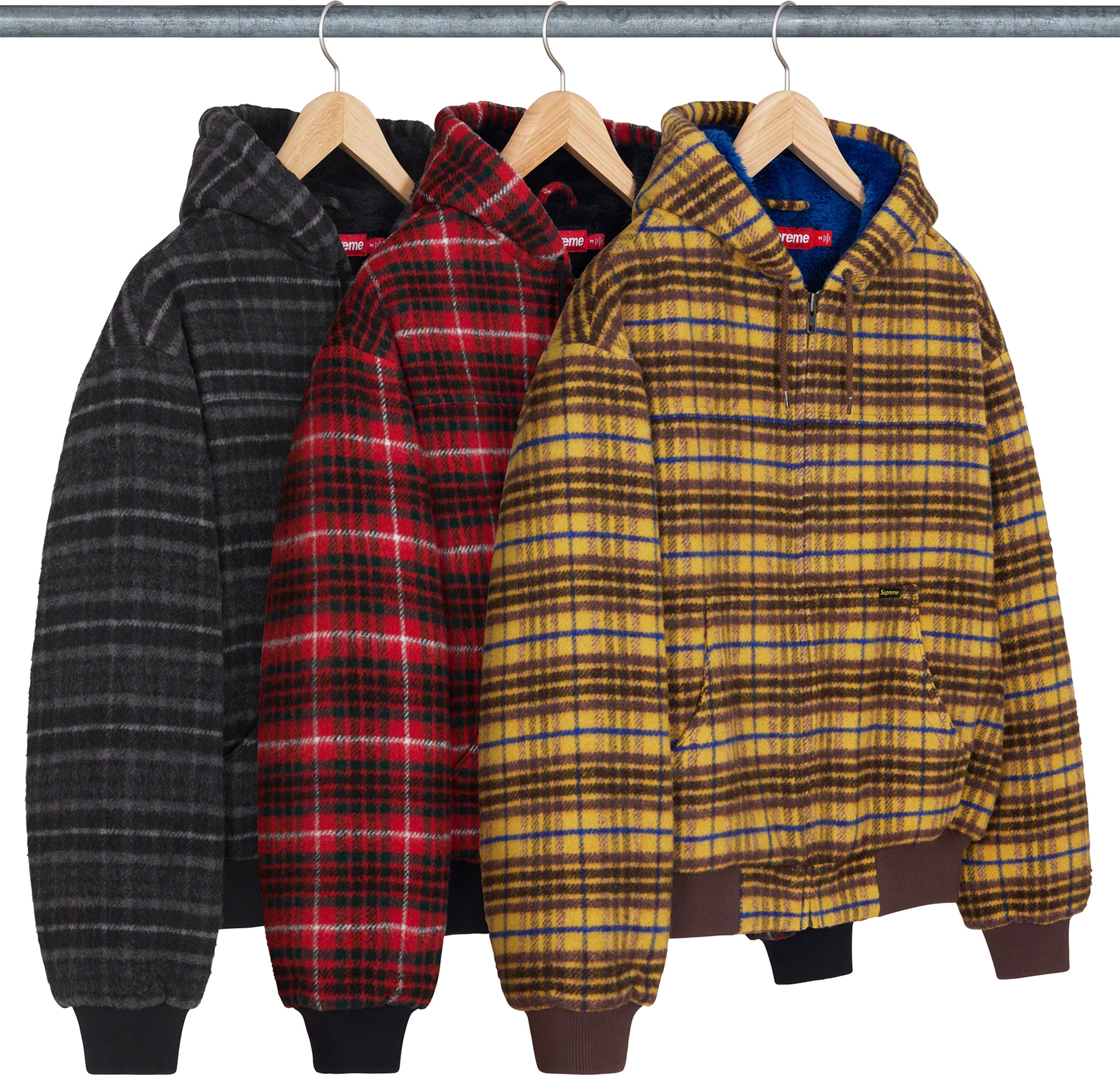 Plaid Wool Hooded Work Jacket | Supreme 23fw