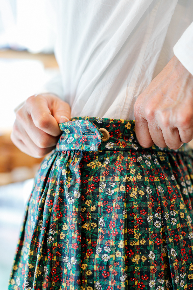 YAECA ヤエカ リバティ タック キュロット フローレンス 花柄 S 日本製