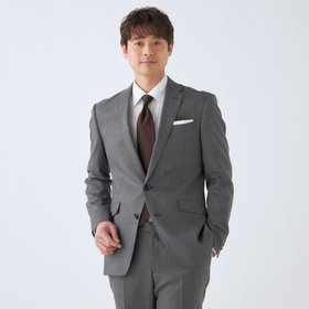 KSW】【春夏】2釦シングルスーツ 0タック/ダークグレー＆ブラック