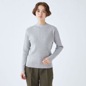 SL】【秋冬】ハイネック ニットセーター/グレー（1634038-25_S