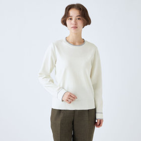 SL】【秋冬】 ラウンドネック ニットセーター/ホワイト/マシン