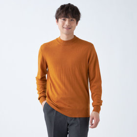 RBC】【秋冬】ウール100%モックネックニットセーター/オレンジ/ZEGNA