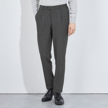 CLASSICO TAPERED】【秋冬】1タックテーパードパンツ/グレー/ウエスト