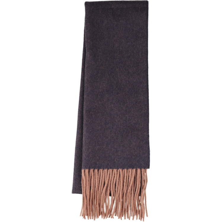 WEB限定/OUTLET】カシミヤ100%マフラー/グレー×ソリッド/30.5cm×180cm