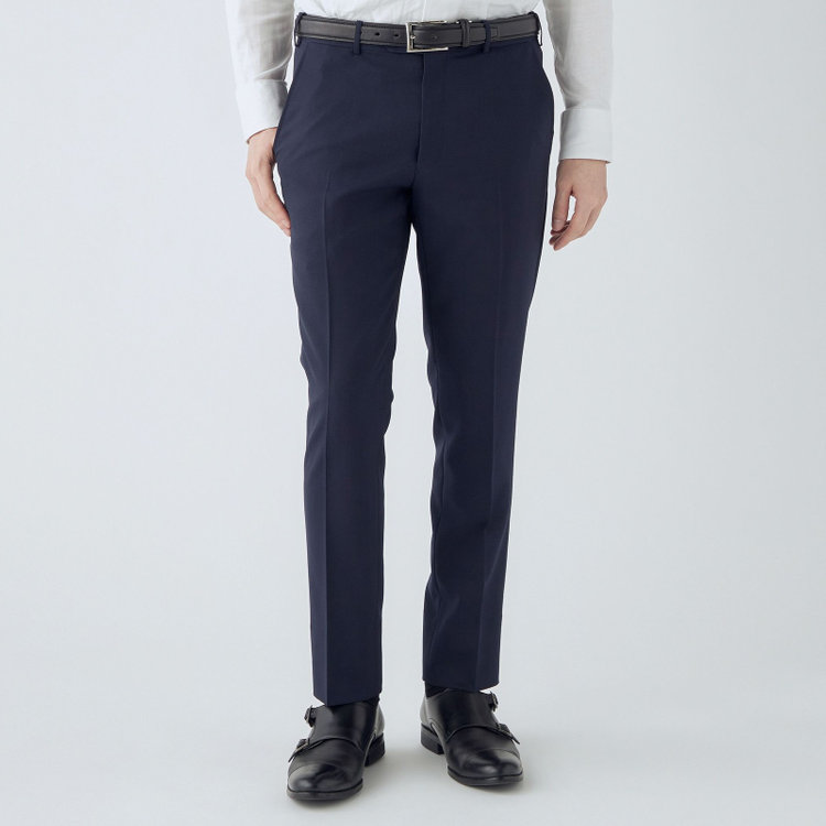 4S CROSS】【春夏】セットアップパンツ 0タック/ネイビー×チェック