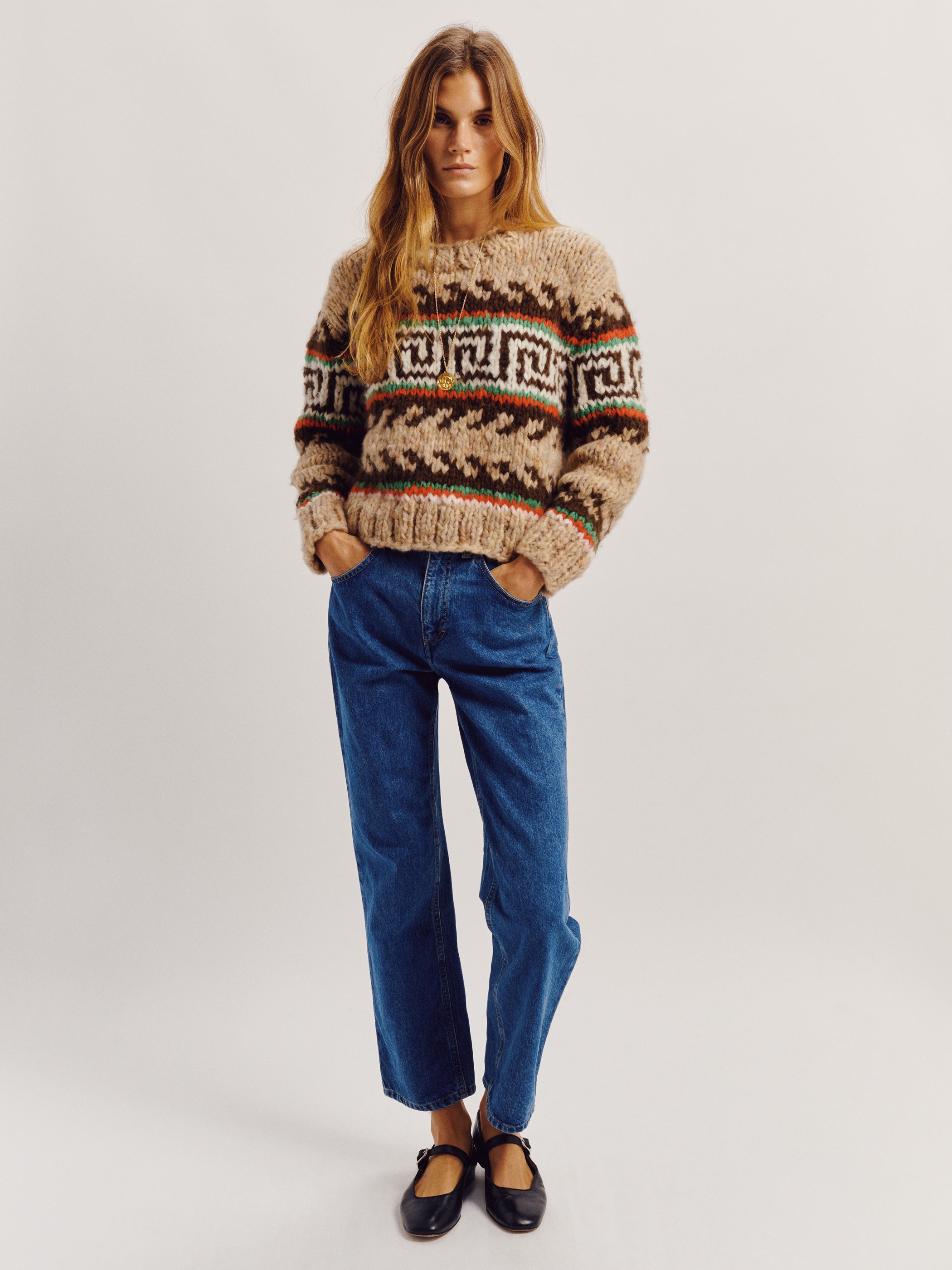 Greek Key Jooshi Sweater in Cashmere – Suzie Kondi