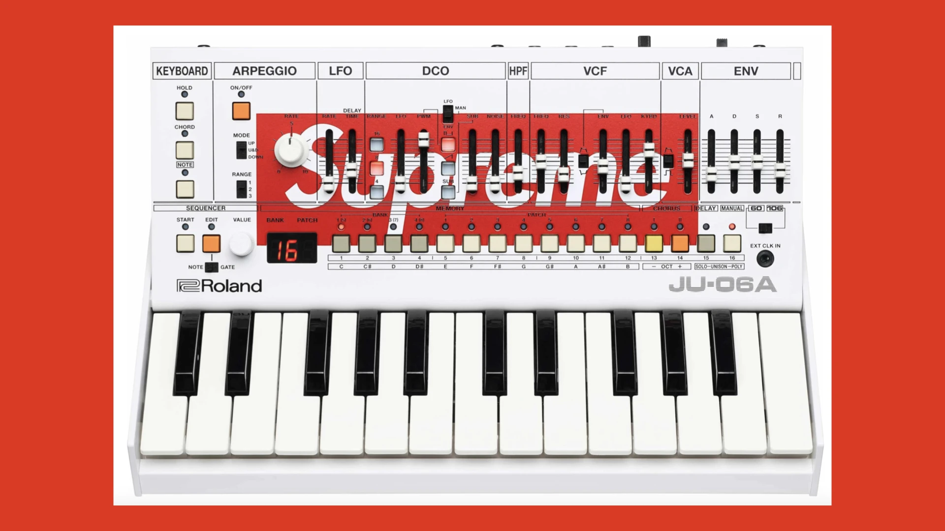 Roland partners with Supreme for JU-06A and TR-08 white special