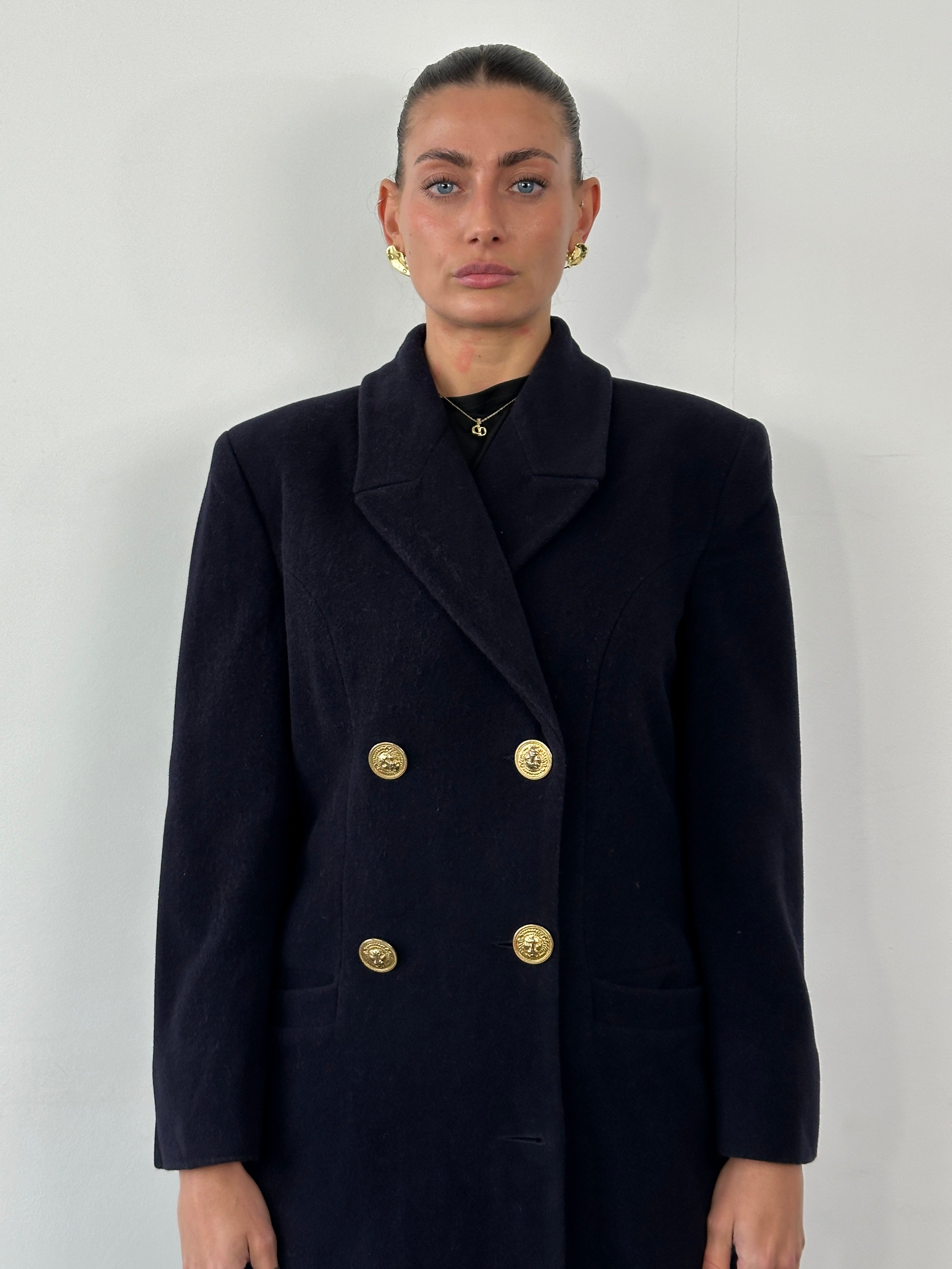 Gianni Versace Versus 1990s Bespoke Button Double Breasted Coat - M