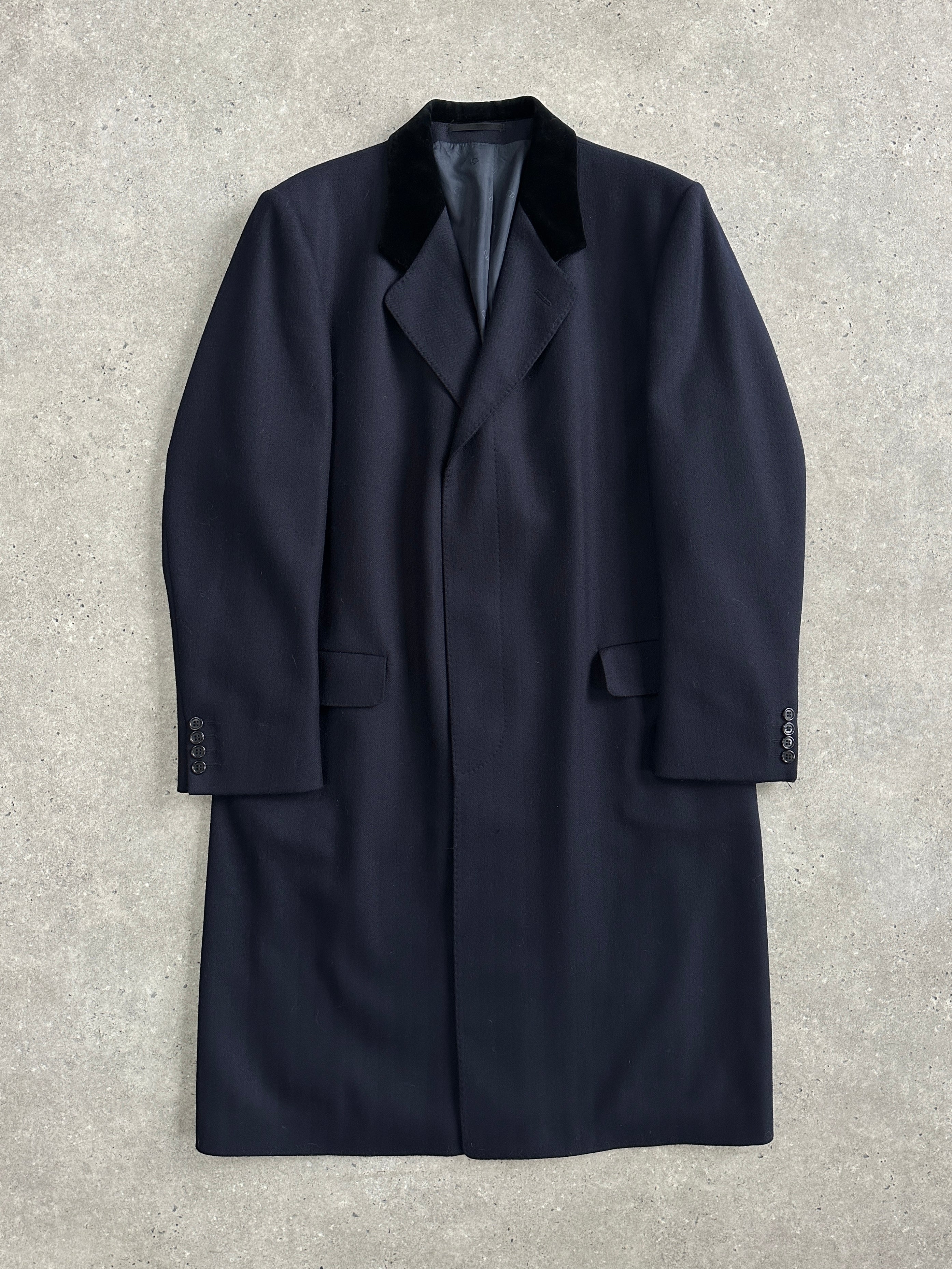 Christian Dior Monsieur 1980s Pure Wool Concealed Placket Coat - XL